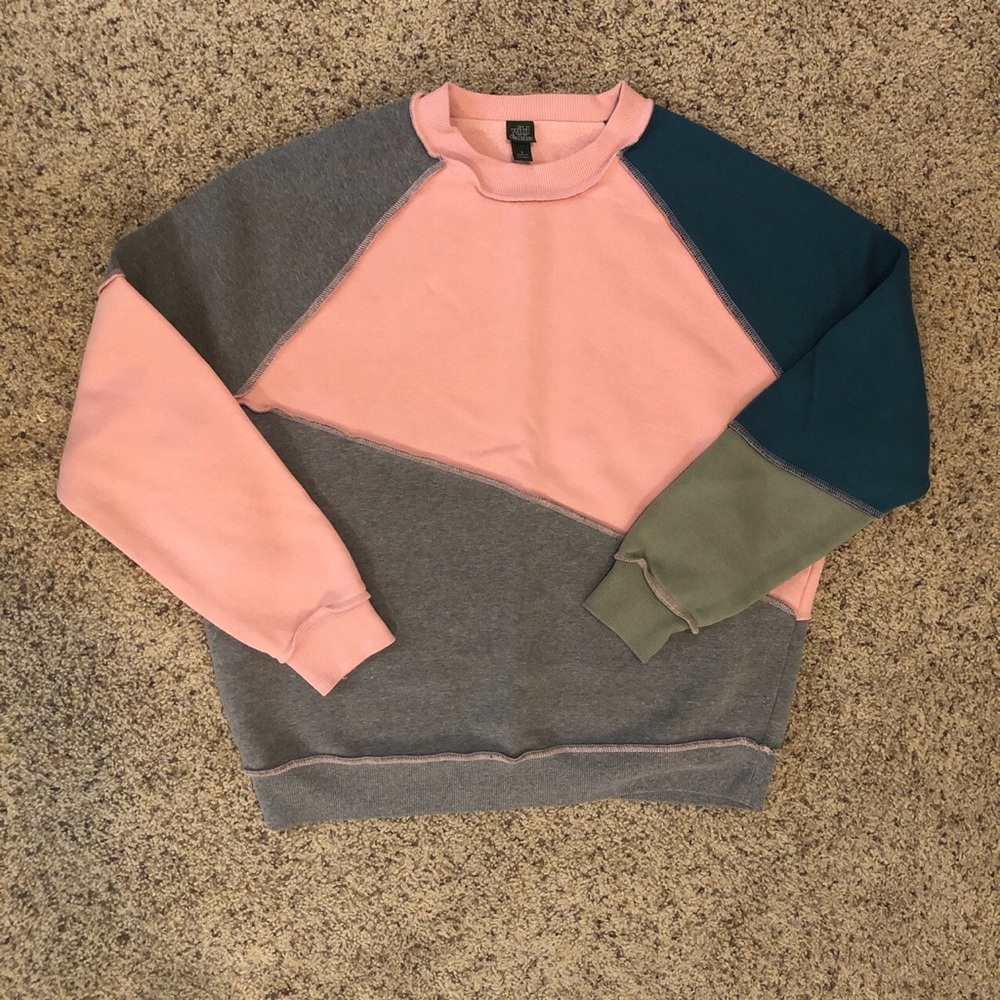 Colorblock pastel crewneck sweatshirt
